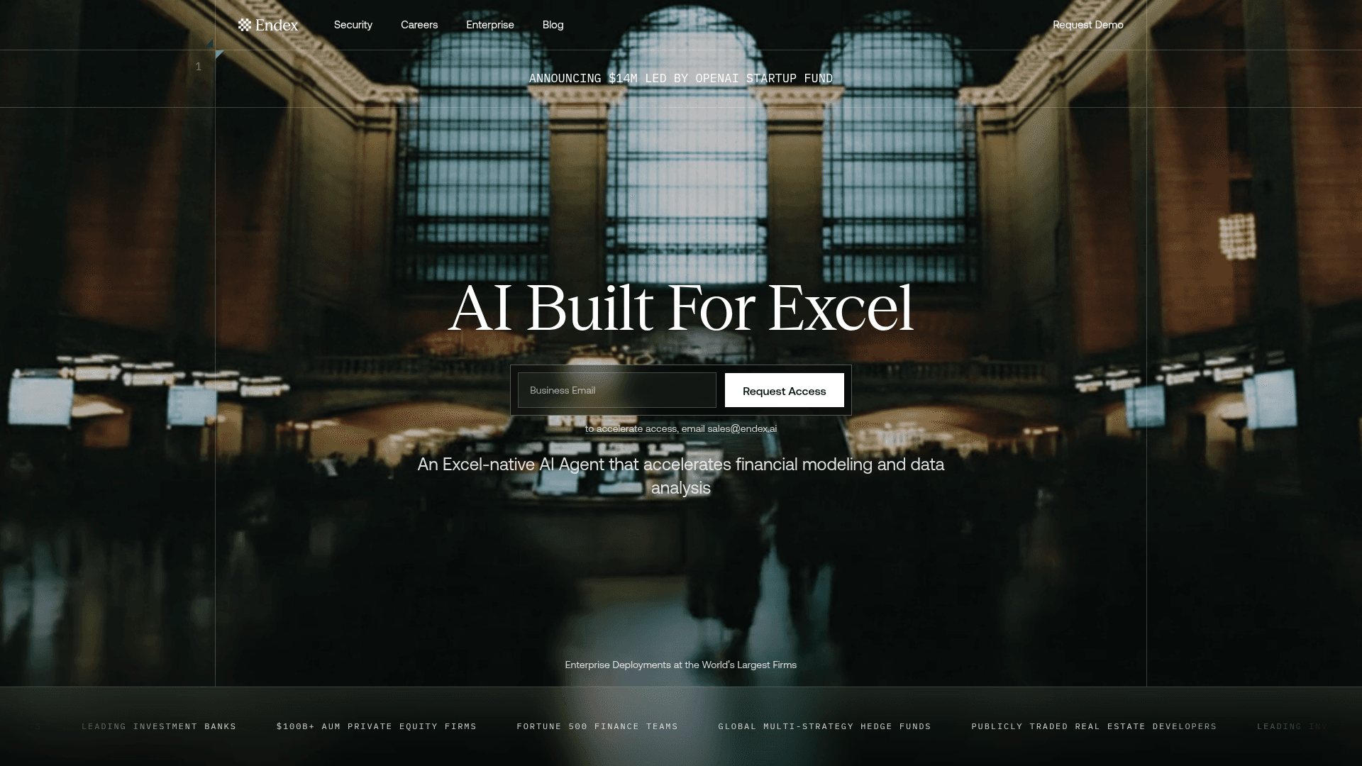 Interface Endex, IA Poderosa Para Excel, exibindo funcionalidades