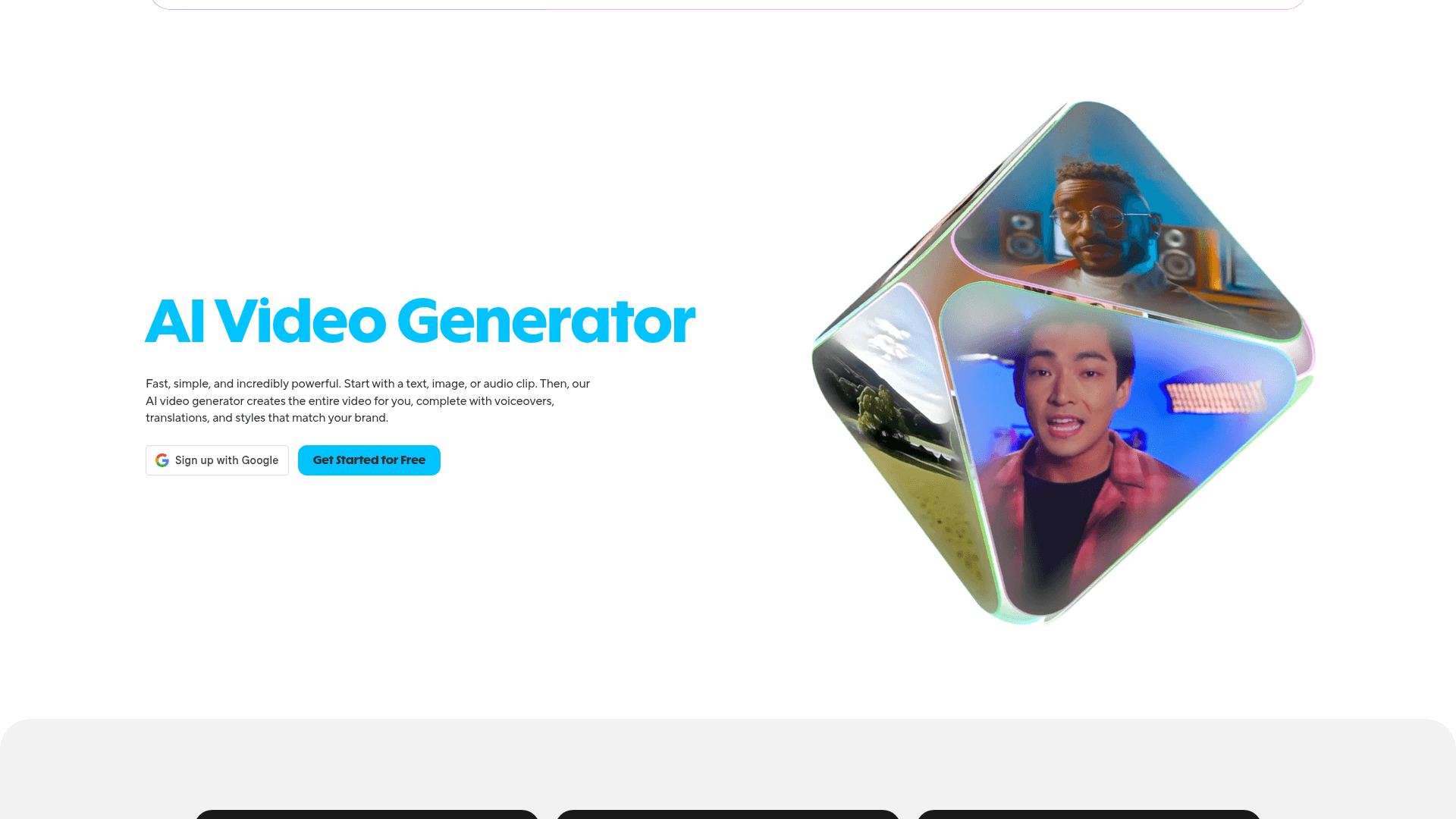 Interface HeyGen, Gerador de Vídeos com IA, exibindo funcionalidades