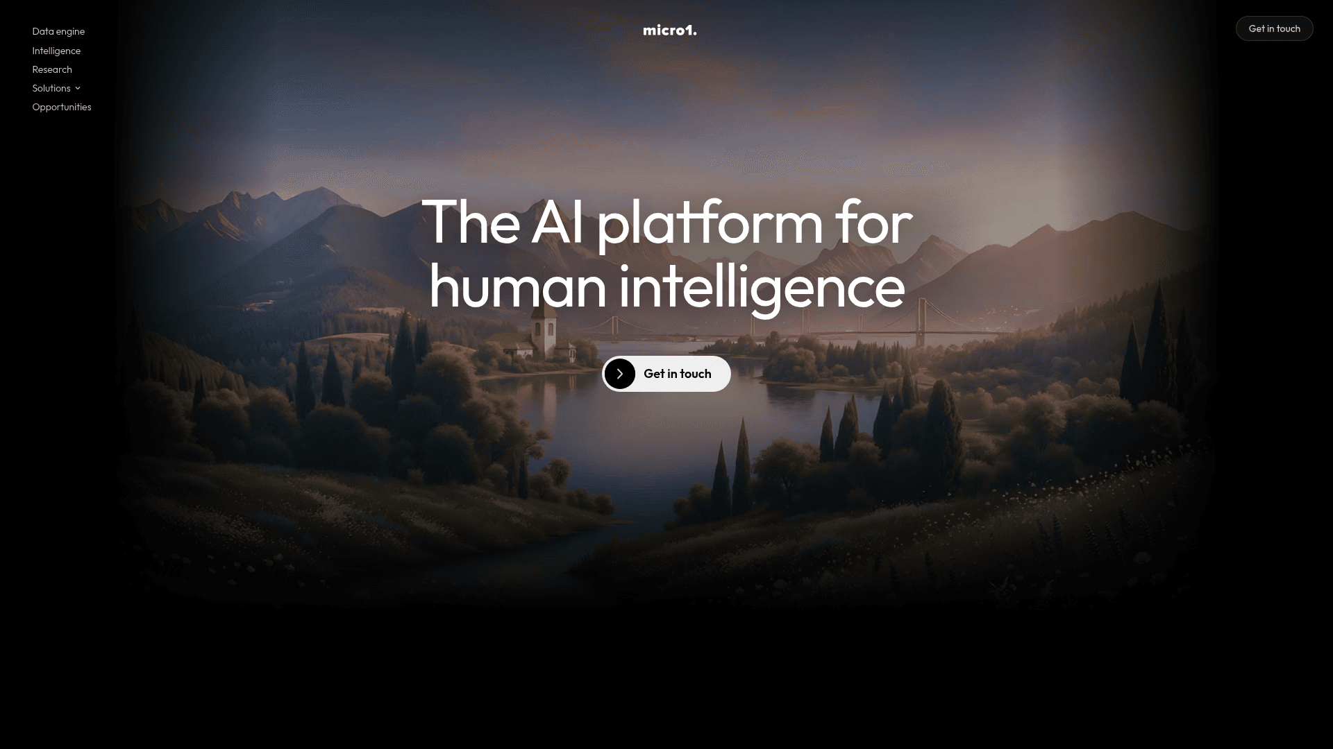 Interface micro1, Elevando a Inteligência Artificial com Dados Humanos, exibindo funcionalidades