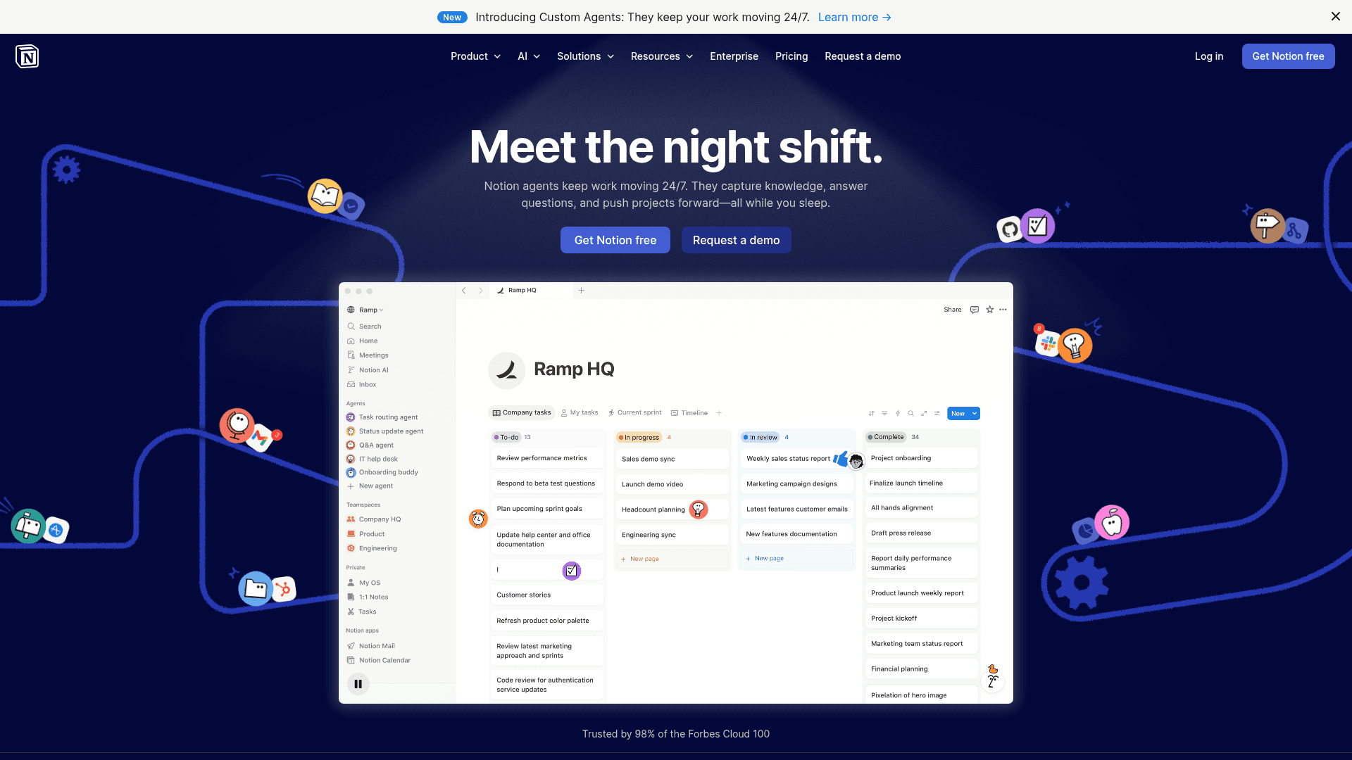 Interface Notion, Seu Workspace de IA Completo para Produtividade, exibindo funcionalidades