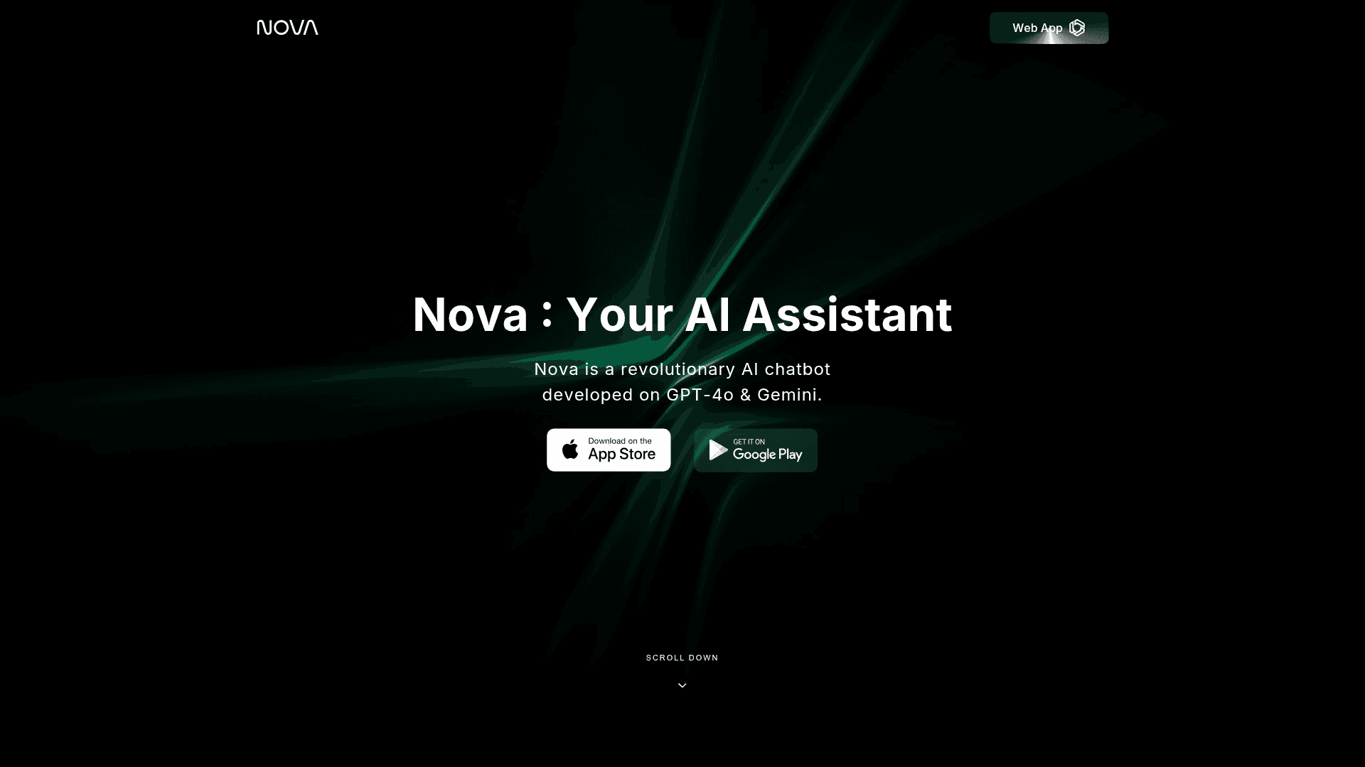 Interface Nova, Seu Assistente de IA Revolucionário, exibindo funcionalidades
