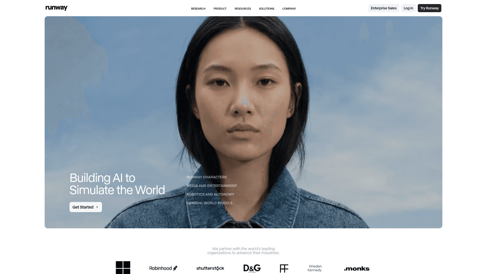Interface runwayml, Edição e Geração de Vídeos com IA, exibindo funcionalidades