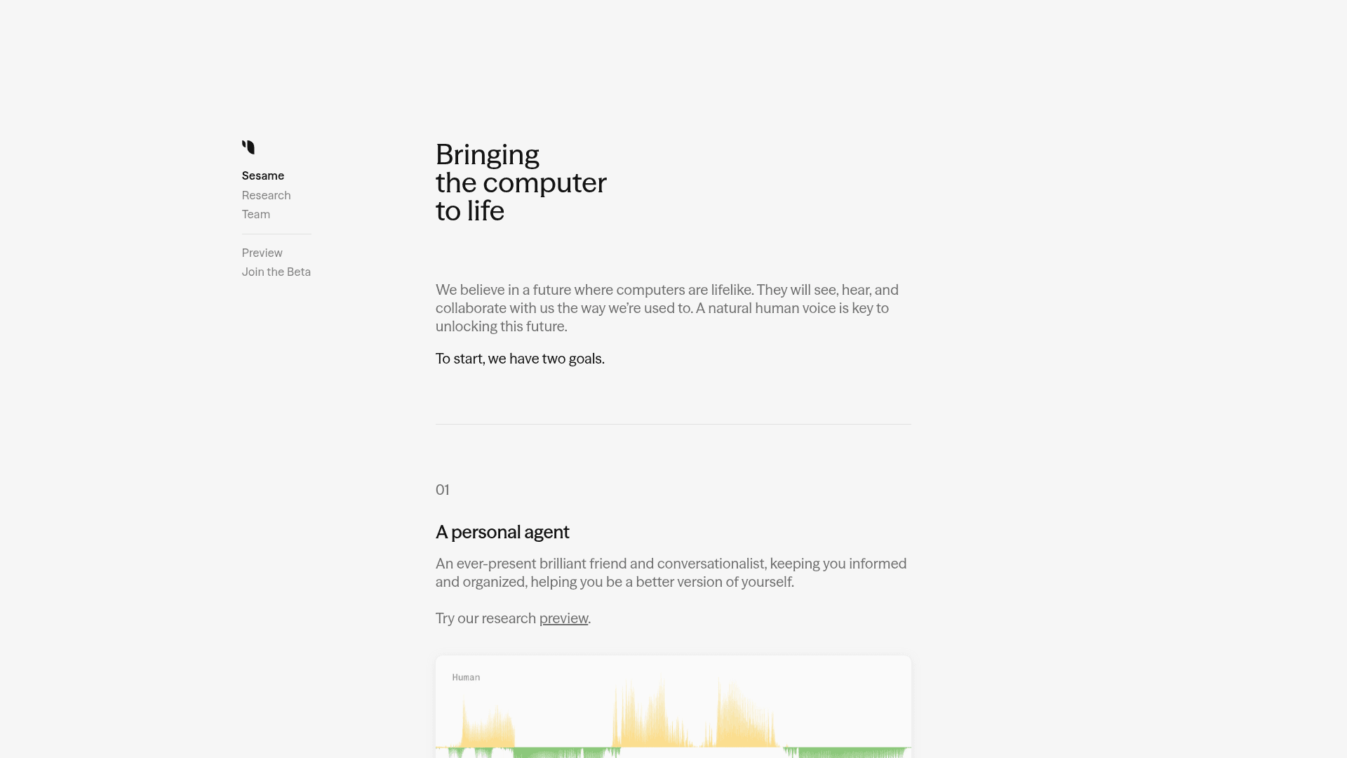 Interface Sesame, Agente Pessoal de Voz e Óculos Inteligentes, exibindo funcionalidades