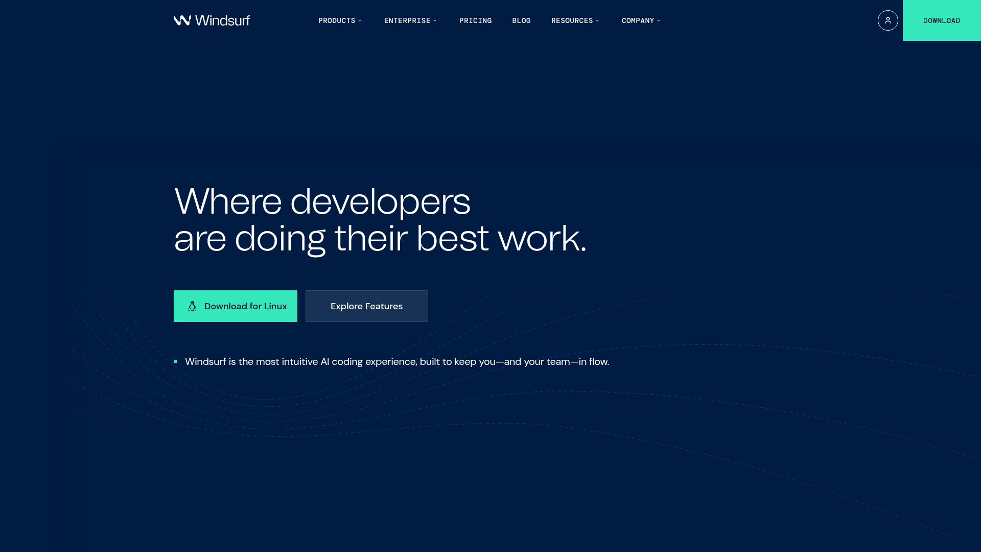 Interface Windsurf, A nova experiência de codificação com IA, exibindo funcionalidades