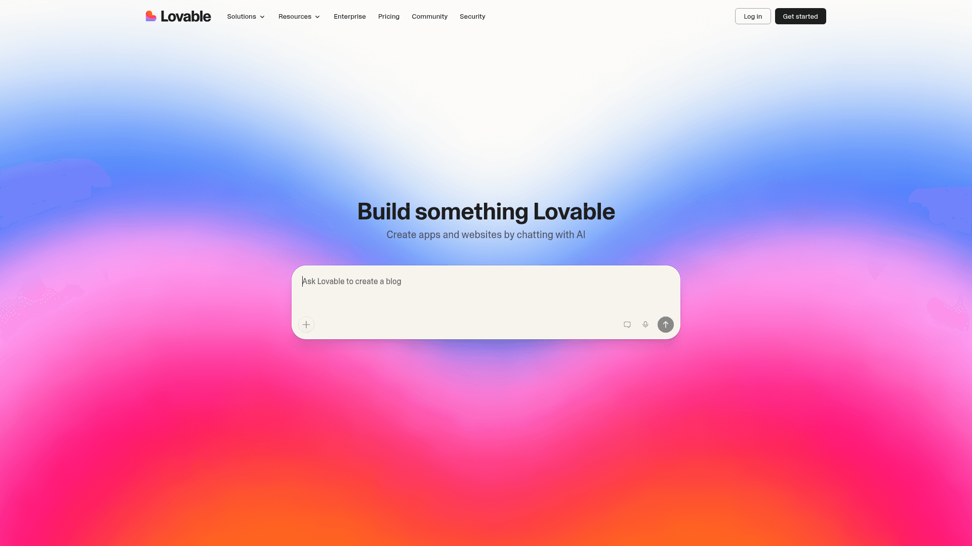 Interface Lovable, Geração de Conteúdo com IA, exibindo funcionalidades