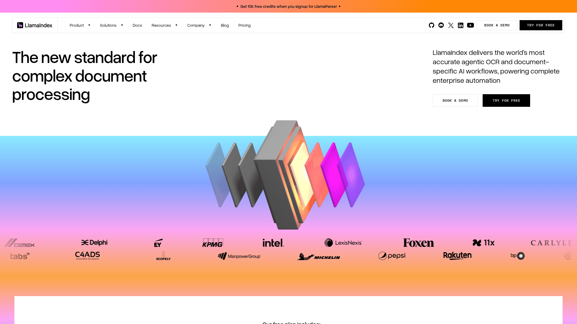 Interface LlamaIndex, O Novo Padrão para Processamento de Documentos Complexos, exibindo funcionalidades