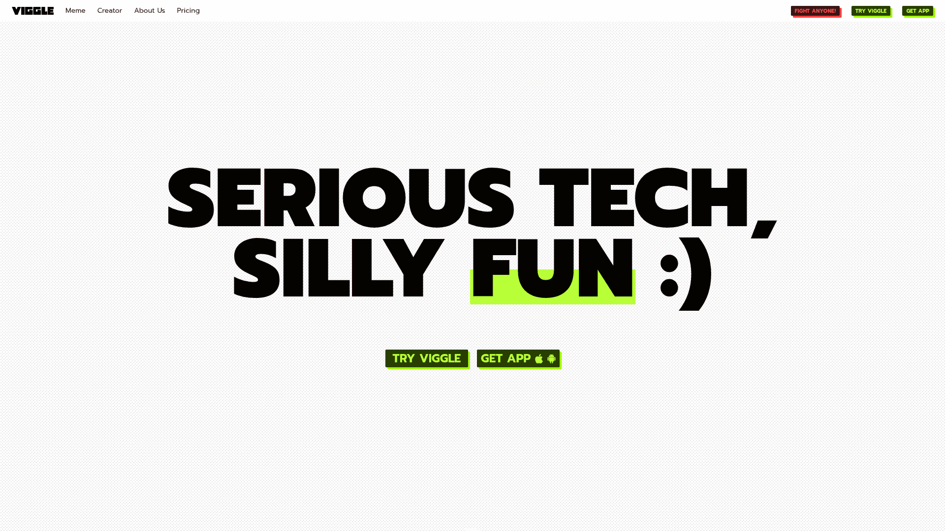 Interface Viggle AI, Animação com Física Real, exibindo funcionalidades