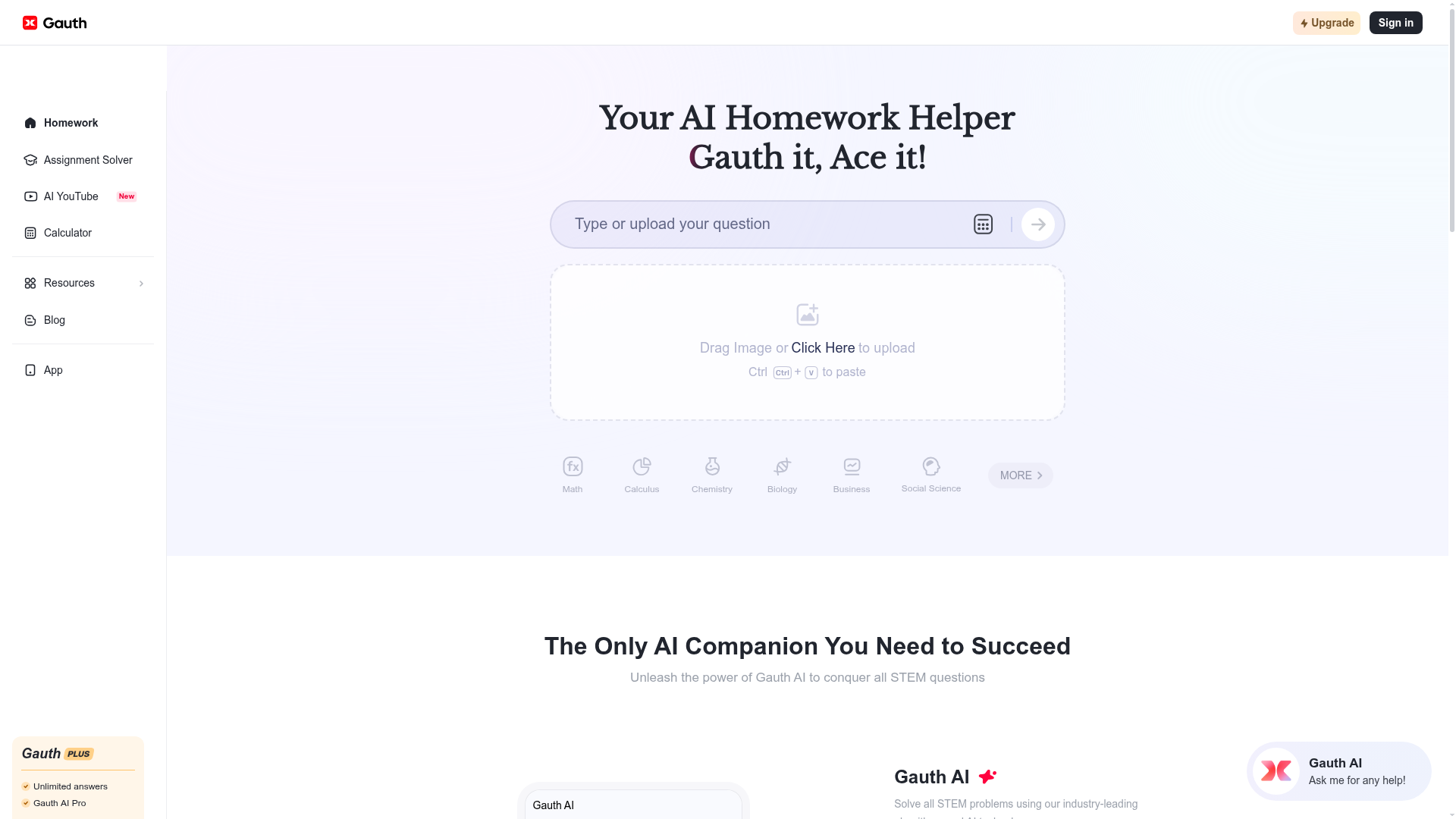 Logo Gauth, ferramenta de IA para produtividade