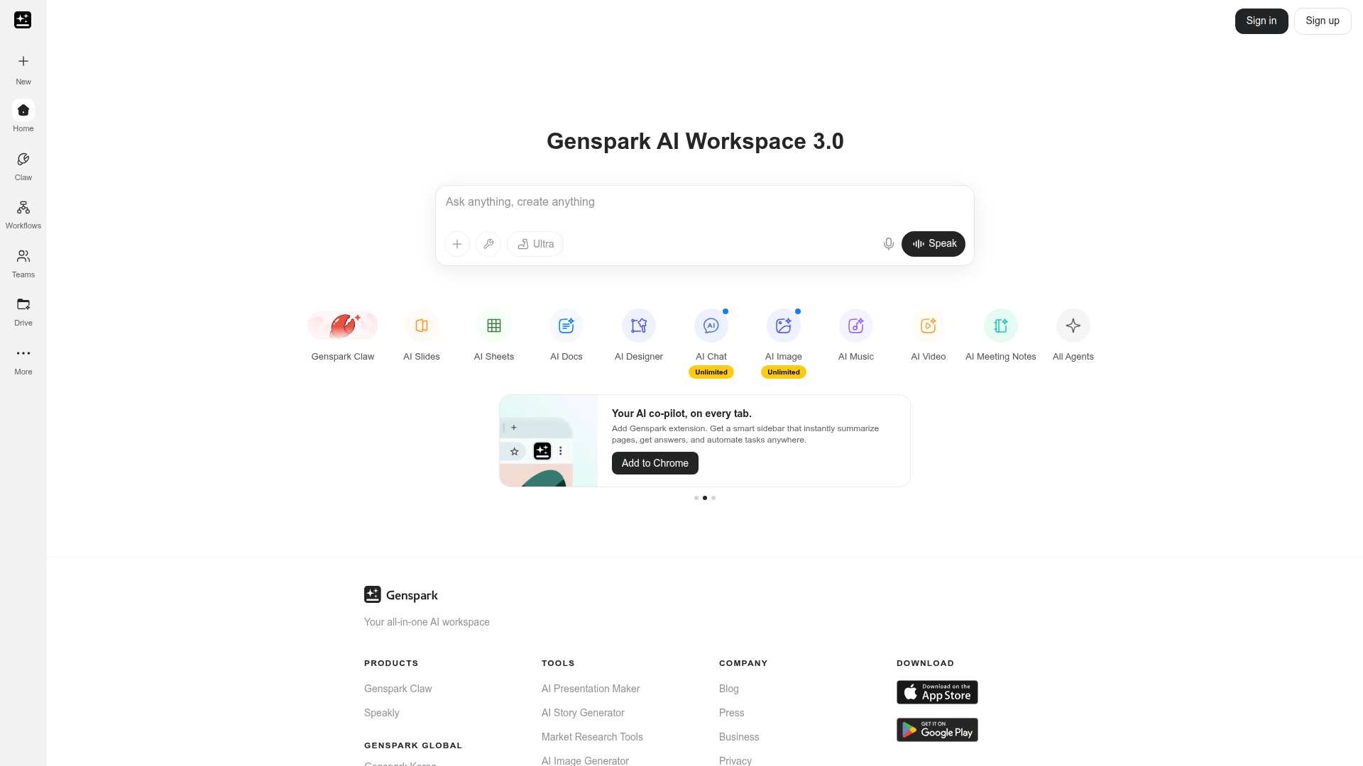 Logo Genspark AI Workspace 3.0, ferramenta de IA para produtividade
