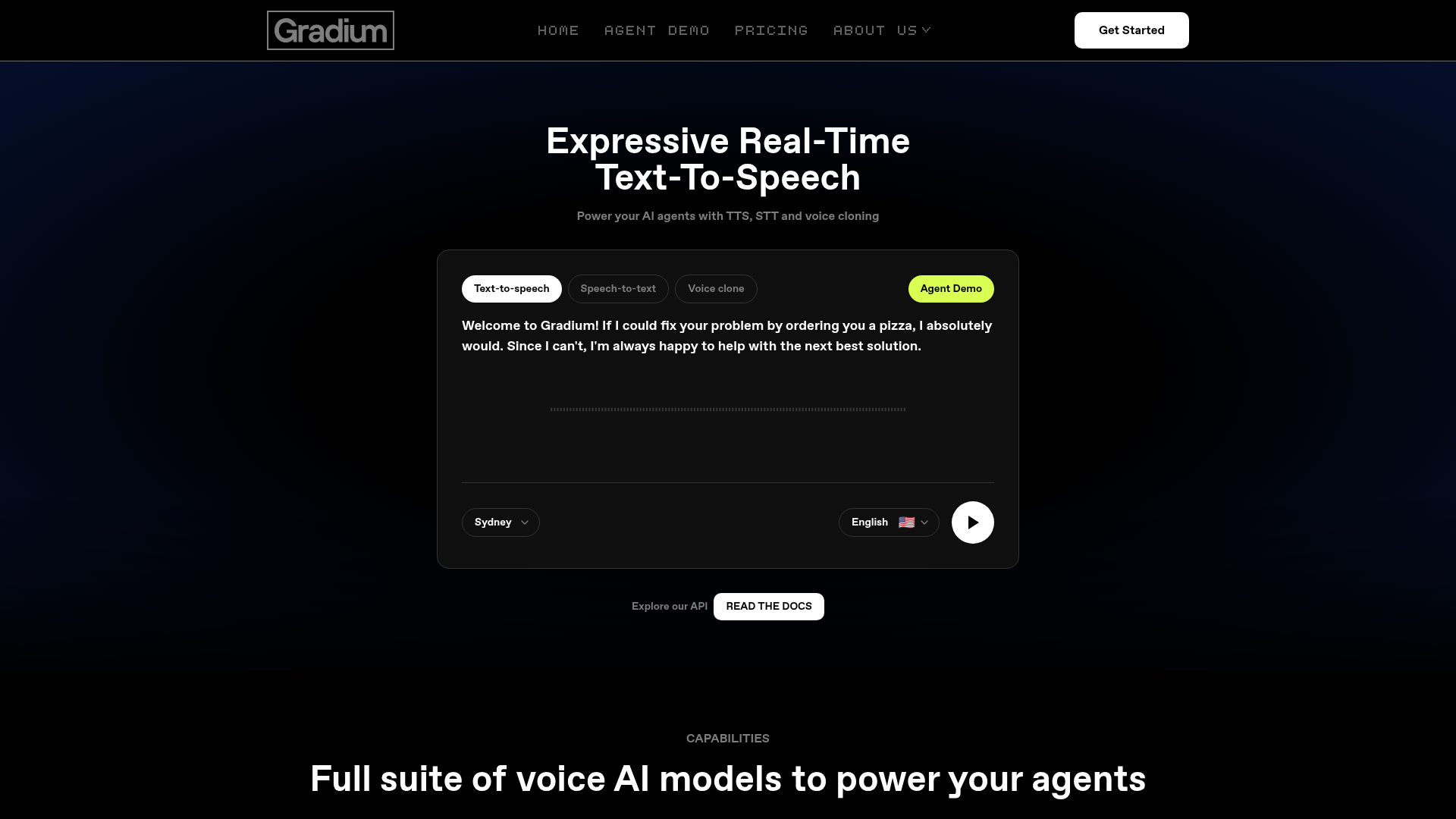Logo Gradium, ferramenta de IA para síntese de voz