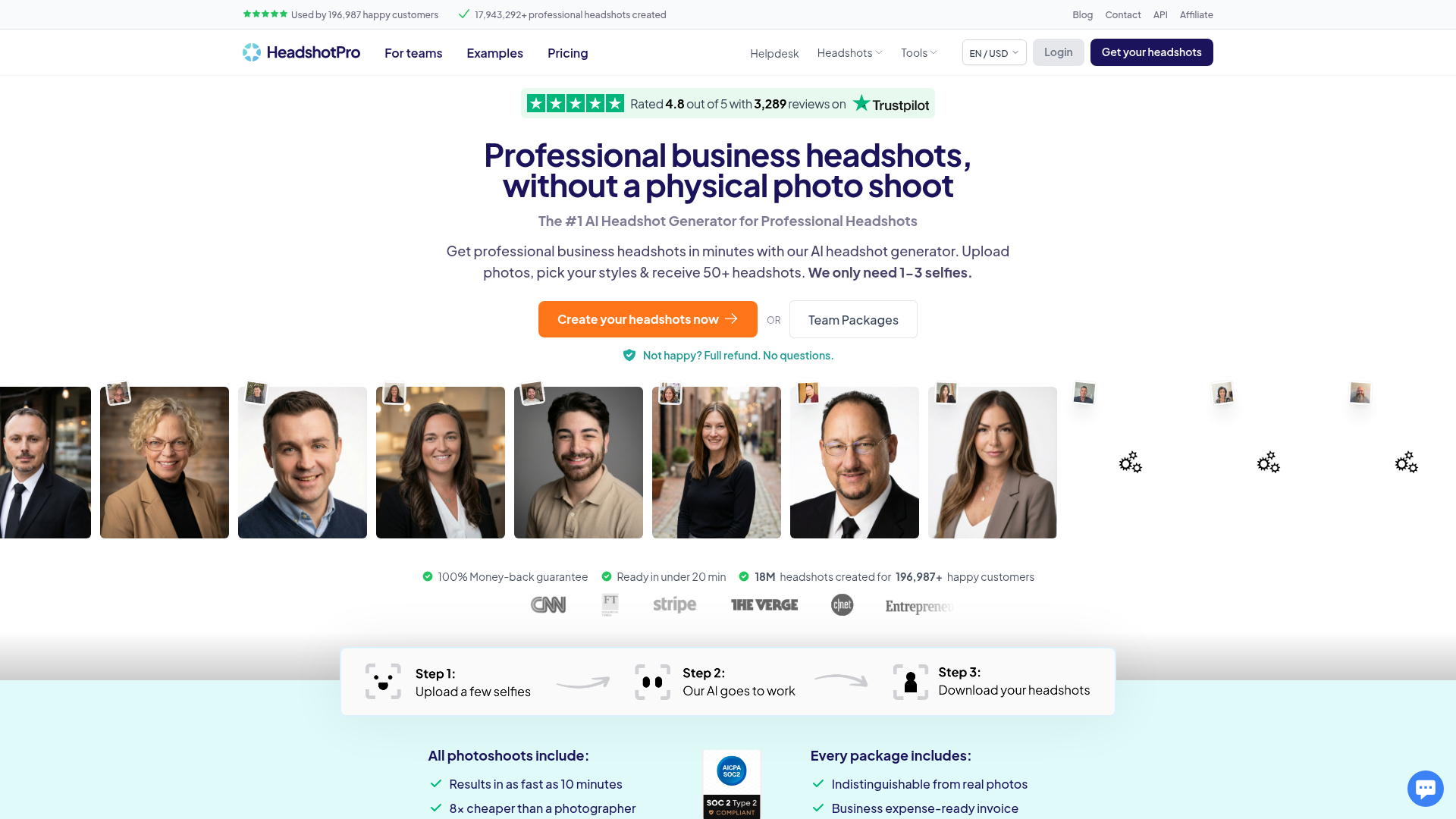 Logo HeadshotPro, ferramenta de IA para geração de imagem