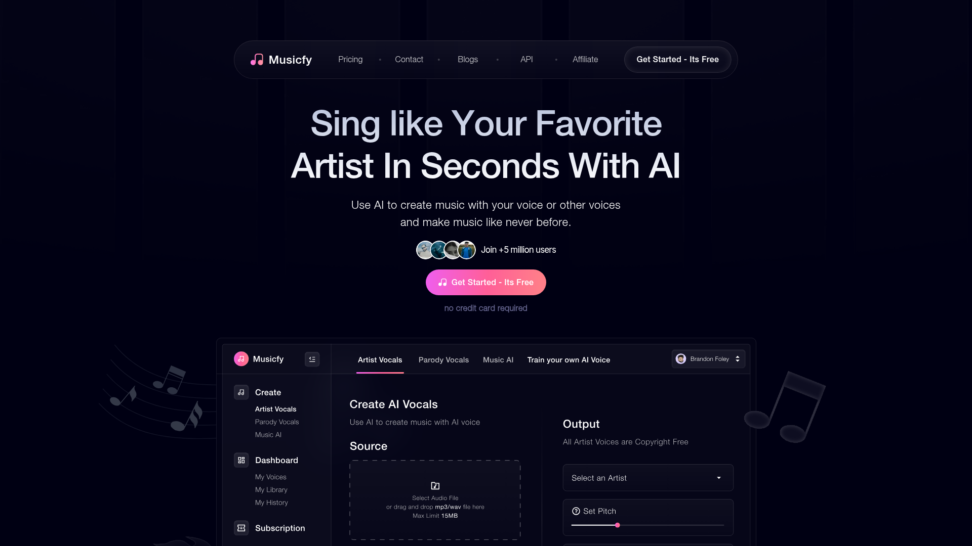 Logo Musicfy, ferramenta de IA para geração de música