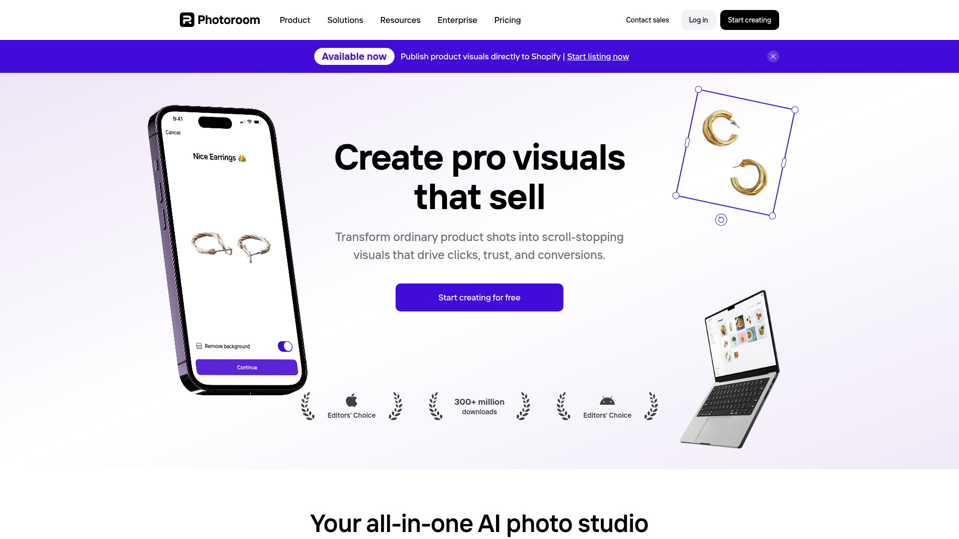 Logo Photoroom, ferramenta de IA para geração de imagem